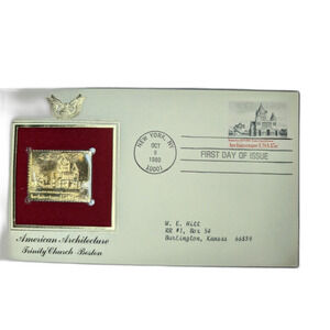 American Architecture – Trinity Church Boston– Gold Stamp Replica  – 1980